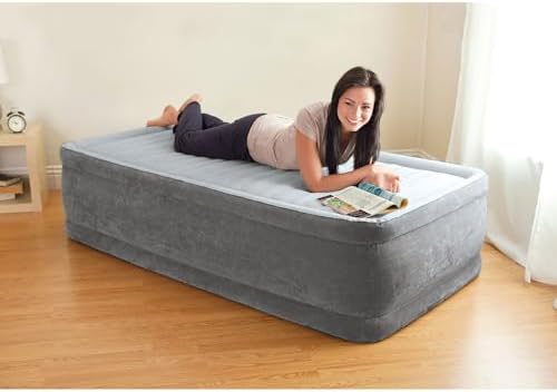 Intex Twin Size Dura Beam Air Mattress 2 Pack Gray