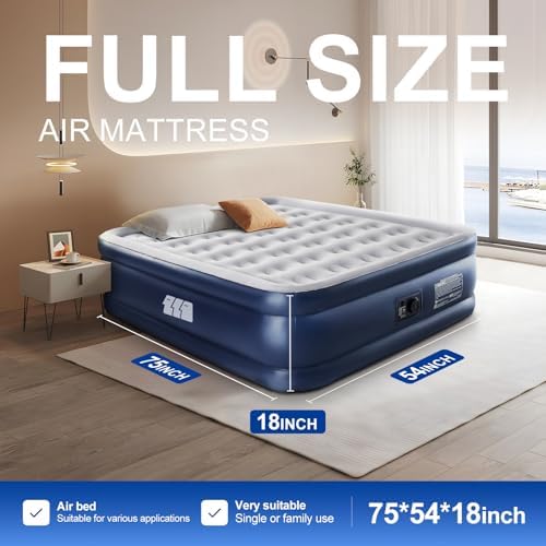 TANSTRIDER Full Air Mattress with Built In Pump