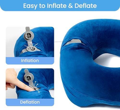 Anmerl Inflatable Travel Pillow with Velvet Cover