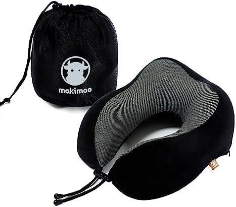Makimoo Memory Foam Travel Pillow with 360-Degree Support