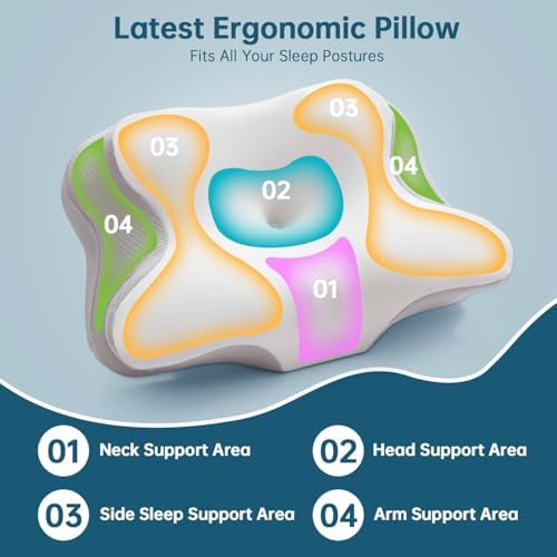Ergonomic Cervical Neck Pillow with Cooling Case