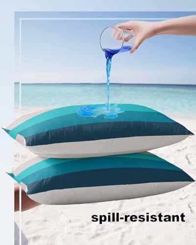 Waterproof Pillow Protector 2 Pack with Turquoise Gradient Design