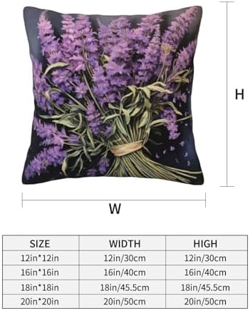 Lavender Bouquet Throw Pillow 12x12 Inch 1