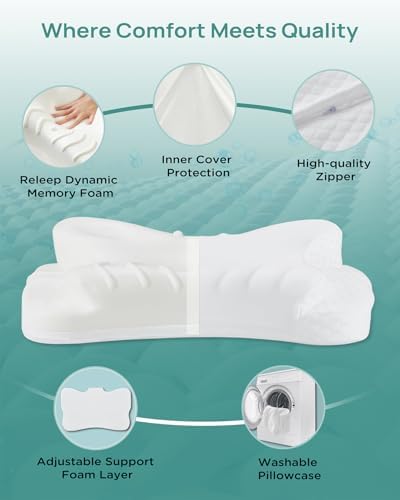 Releep Adjustable Cervical Neck Pillow for Pain Relief