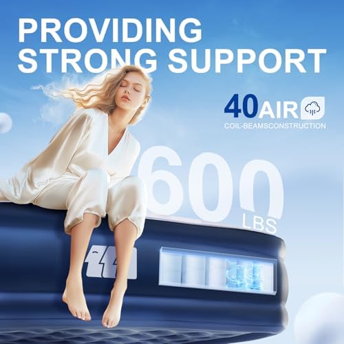 TANSTRIDER Full Air Mattress with Built In Pump