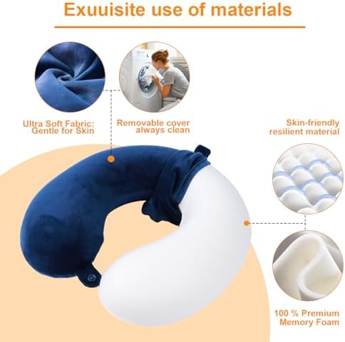 Far win Travel Pillow - Lightweight Memory Foam U Shaped Neck Support