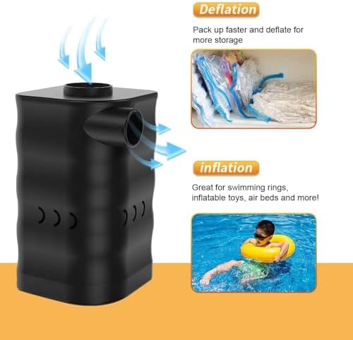 Woowind Cordless Air Mattress Pump with 6000mAh Rechargeable Battery