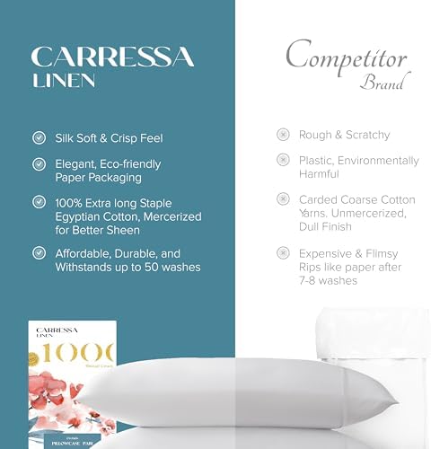 Carressa Linen King Size Pillow Cases Set of 2