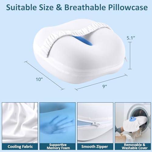 Beslovo Knee Pillow for Side Sleepers with Ice Silk Cover and Strap