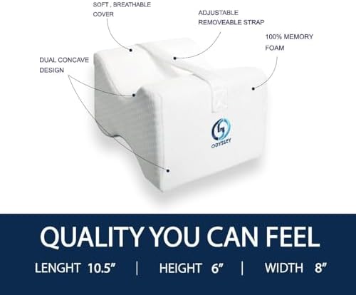 Ergonomic Knee Pillow for Side Sleepers with Cooling Design and Adjustable Strap