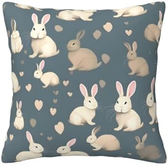 Ogniwo Rabbit Throw Pillow 12x12 Inch Soft Square Cushion Cover