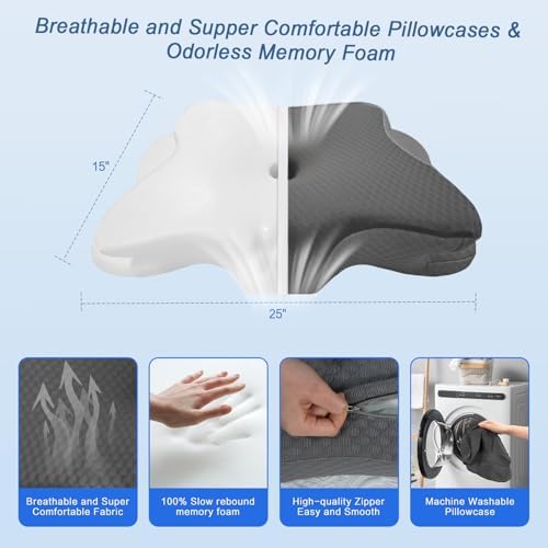 QIUBABYO Pain Relief Cervical Pillow for Neck Support and Comfort