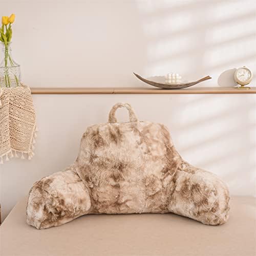 Holawakaka Shags Bed Rest Pillow with Arms - Light Khaki