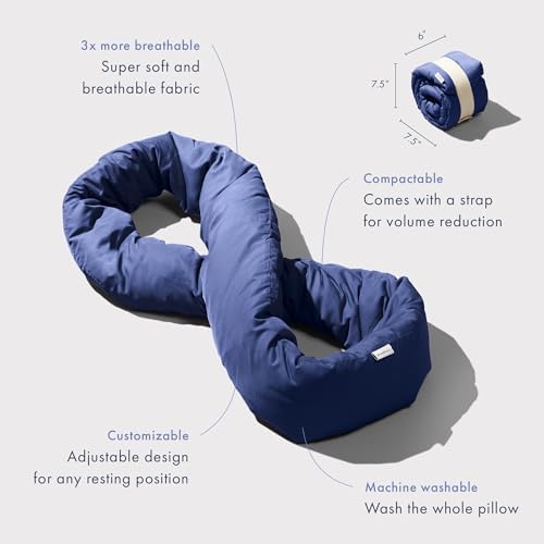 Huzi Infinity Pillow - Adjustable Travel Neck Support Navy 1