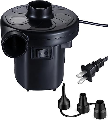 Electric Air Pump with 3 Nozzles 130W Powerful Portable Inflator