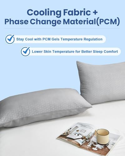 Cooling Pillow Case Set of 2 with Double Sided Cold Tech