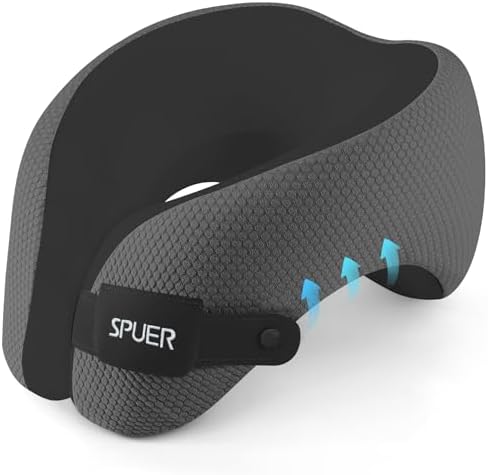 SPUER 2in1 Ergonomic Memory Foam Travel Pillow