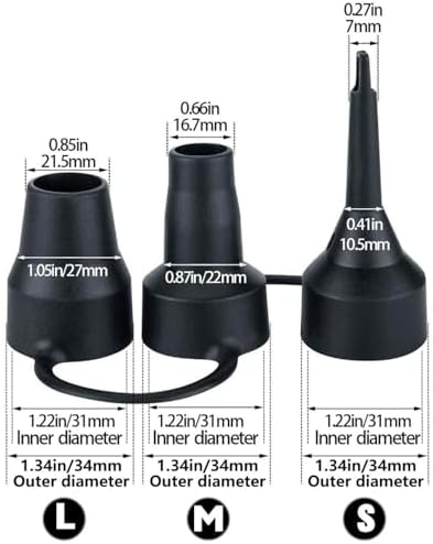 Replacement Nozzles for Air Pump 3 Sizes Set