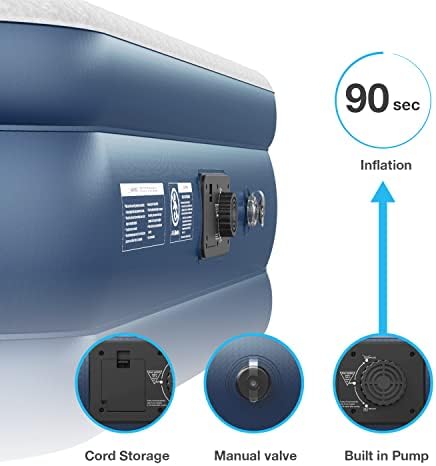 Active Era Tall 20 Twin Air Mattress with Built in Pump Raised Pillow