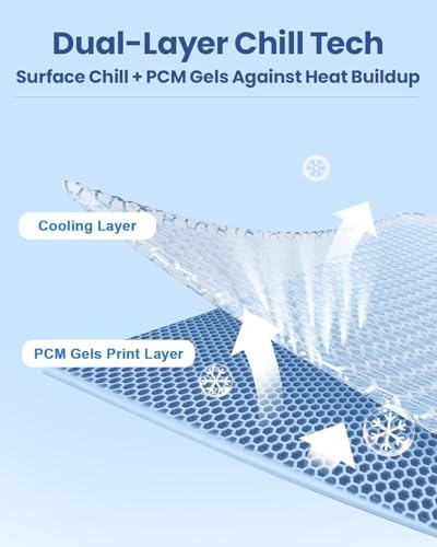 Cooling Pillow Case Set of 2 with Double Sided Cold Tech