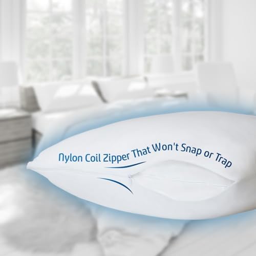 Mastertex Grand Pillow Covers 12 Pack - Zipper Allergy Protection Moisture Wicking