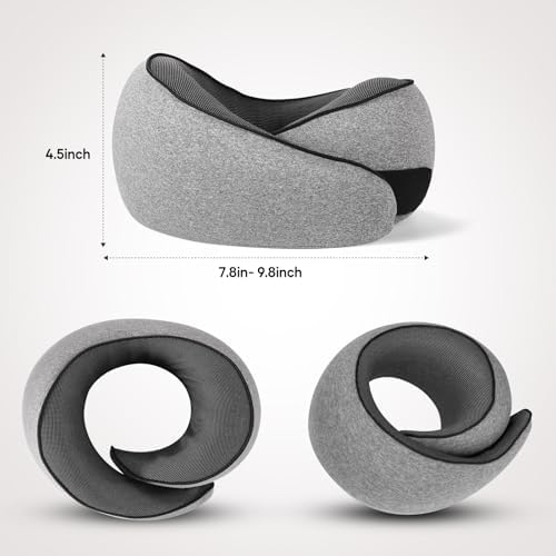 NOCRLG Travel Pillow with 360 Neck Support and Breathable Memory Foam