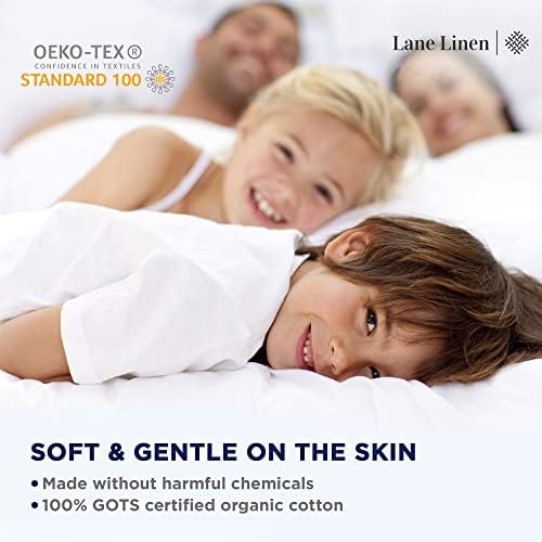 Lane Linen 100 Organic Cotton Pillow Cases Set of 2 - Navy Blue