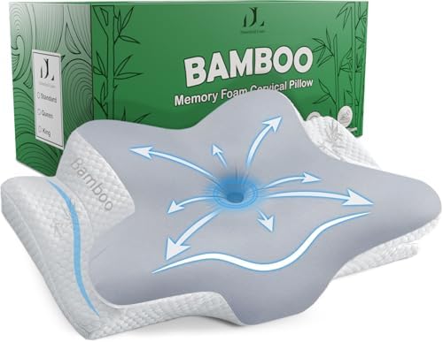 DreamField Linen Bamboo Rayon Cervical Neck Pillow for Pain Relief