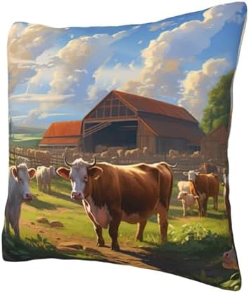 Ogniwo Cattle Farm Sanctuary Throw Pillow 12x12 Inch 1
