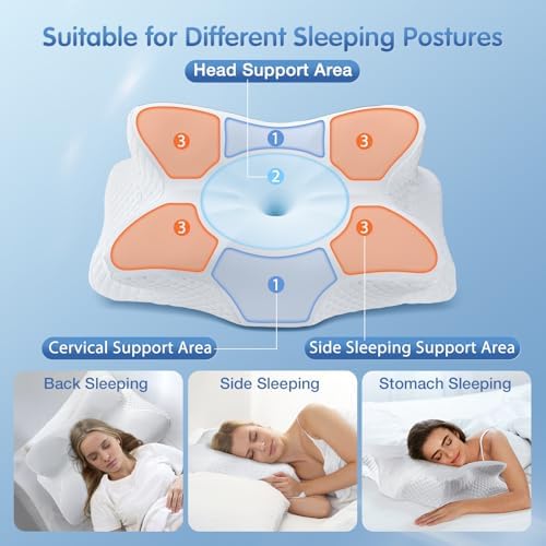 Vuteehy Cervical Neck Pillow for Pain Relief and Cooling Support