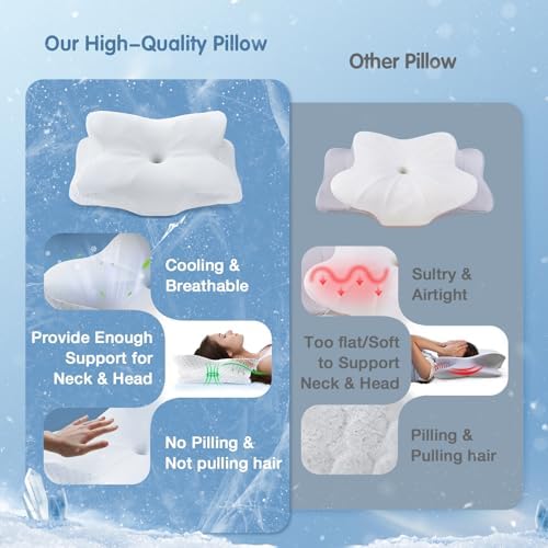 Vuteehy Cervical Neck Pillow for Pain Relief and Cooling Support