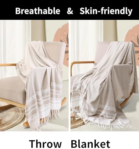 Gray Soft Throw Blanket - Modern Boho Design
