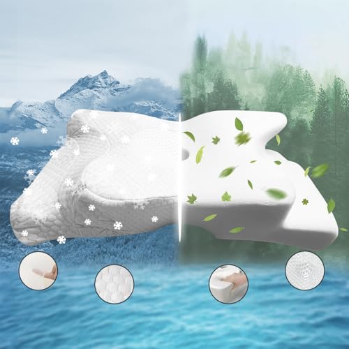 DreamField Linen Bamboo Rayon Cervical Neck Pillow for Pain Relief