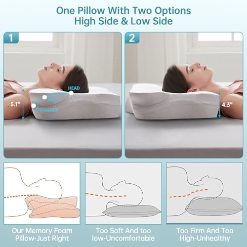 Ergonomic Cervical Neck Pillow with Cooling Case