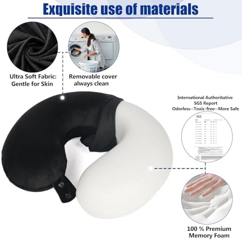 SAIREIDER Travel Neck Pillow with Head Support and Travel Set
