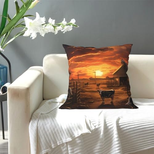 Ogniwo Cattle Farm Sanctuary Throw Pillow 12x12 Inch