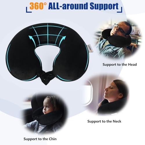 SAIREIDER Travel Neck Pillow with Head Support and Travel Set