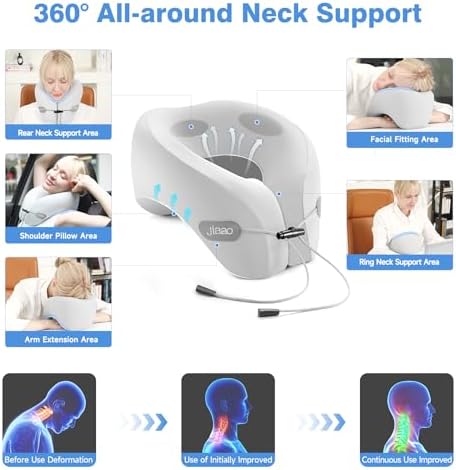 Jiaao Travel Neck Pillow Memory Foam Support