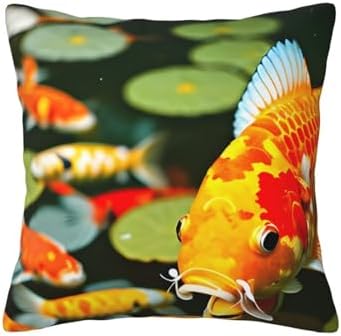 Ogniwo Japanese Koi Fish Throw Pillow 12x12 Inch