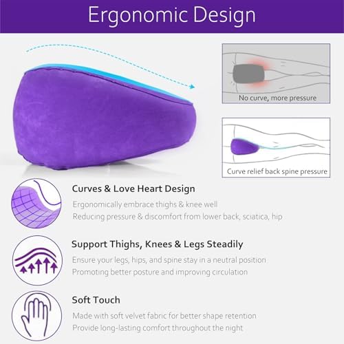 PEKOMKISS Knee Pillow for Side Sleepers Inflatable Leg Support