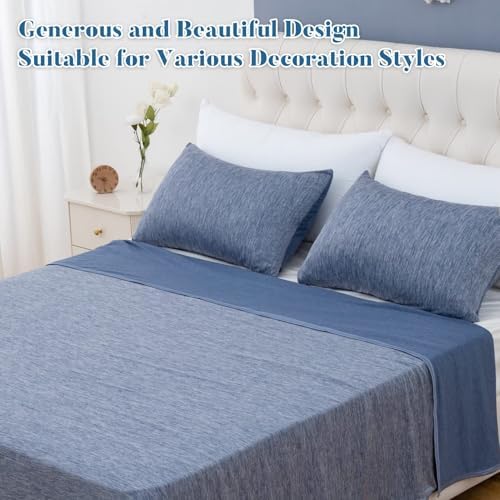 CHOSHOME Cooling Pillow Cases 2 Pack Queen 20x30 Blue