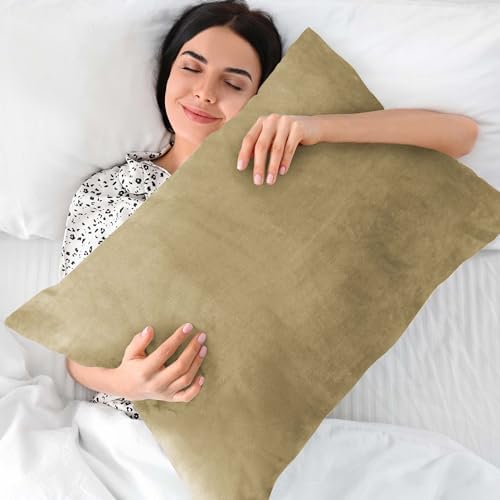 BEDELITE Flannel Pillowcases Set of 2 Soft Fleece with Zipper