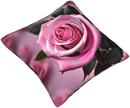 Ogniwo Pink Rose Throw Pillow 12x12 Inch Soft Square Cushion Cover