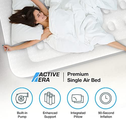 Active Era Tall 20 Twin Air Mattress with Built in Pump Raised Pillow