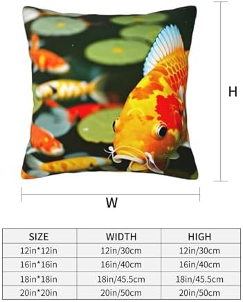 Ogniwo Japanese Koi Fish Throw Pillow 12x12 Inch