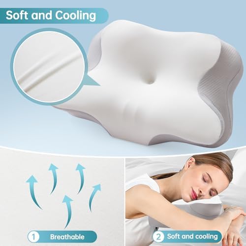 Ergonomic Cervical Neck Pillow with Cooling Case