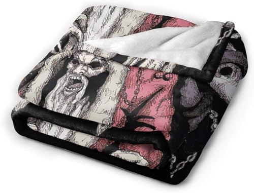 Red Christmas Bad Santa Yule Krampus Devil Throw Blanket