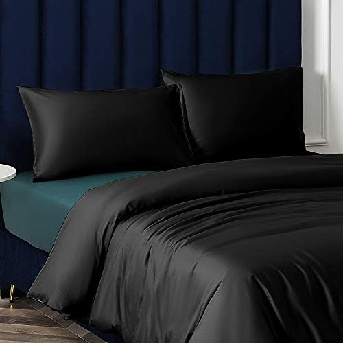 NTBAY Luxury Satin Pillowcases Set of 2 20x36 Inches Black