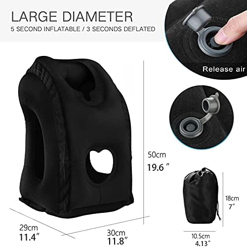 Povinmos Inflatable Travel Pillow for Head Neck Lumbar Support