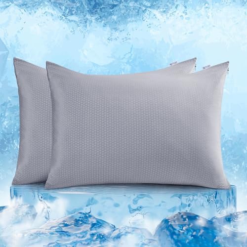 LUXEAR Cooling Pillowcases 2 Pack - PCM Tech Grey